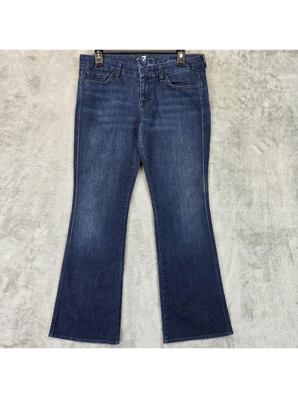 7 For All Mankind A Pocket Lexie Jeans Womens 30 Blue Med Wash Flare Stretch